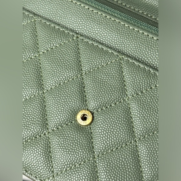 CHANEL Caviar Quilted Boy Wallet On Chain Light Green - Picture 16 of 16
